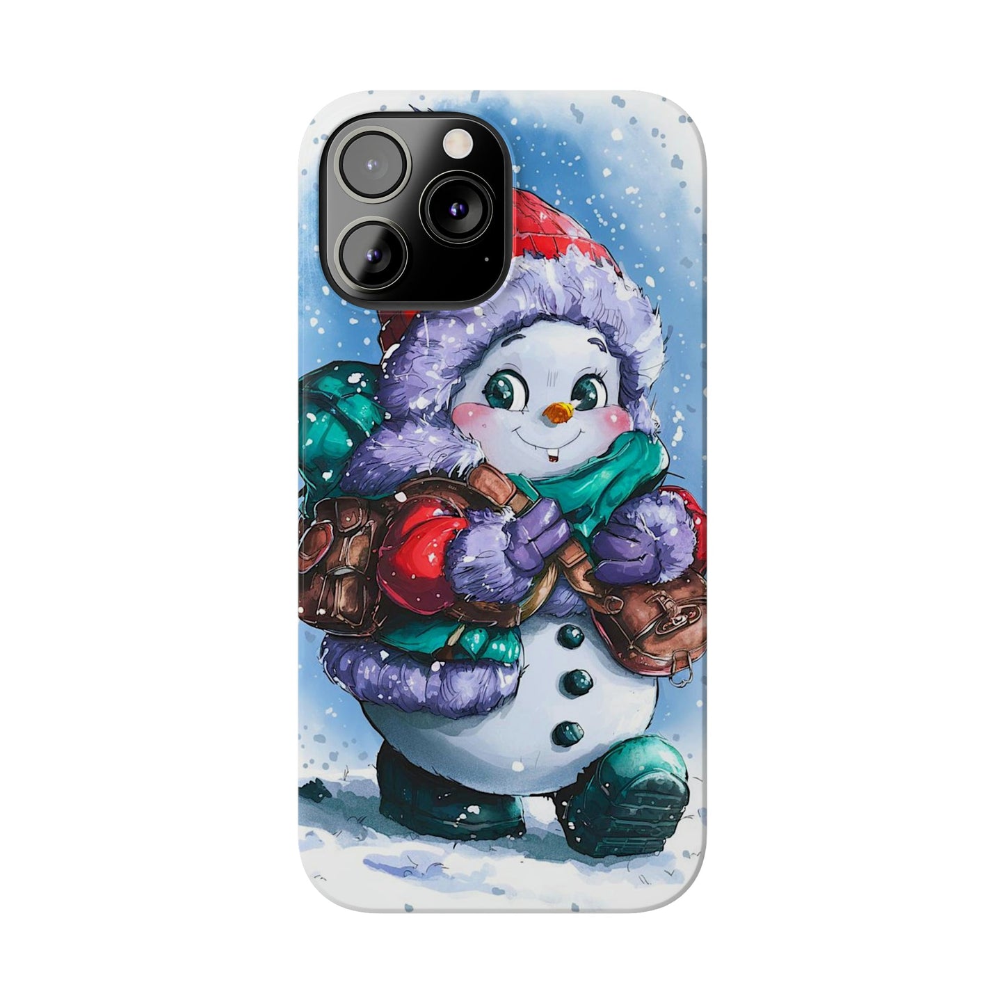 Cute Snowman Slim Phone Case - Colorwink