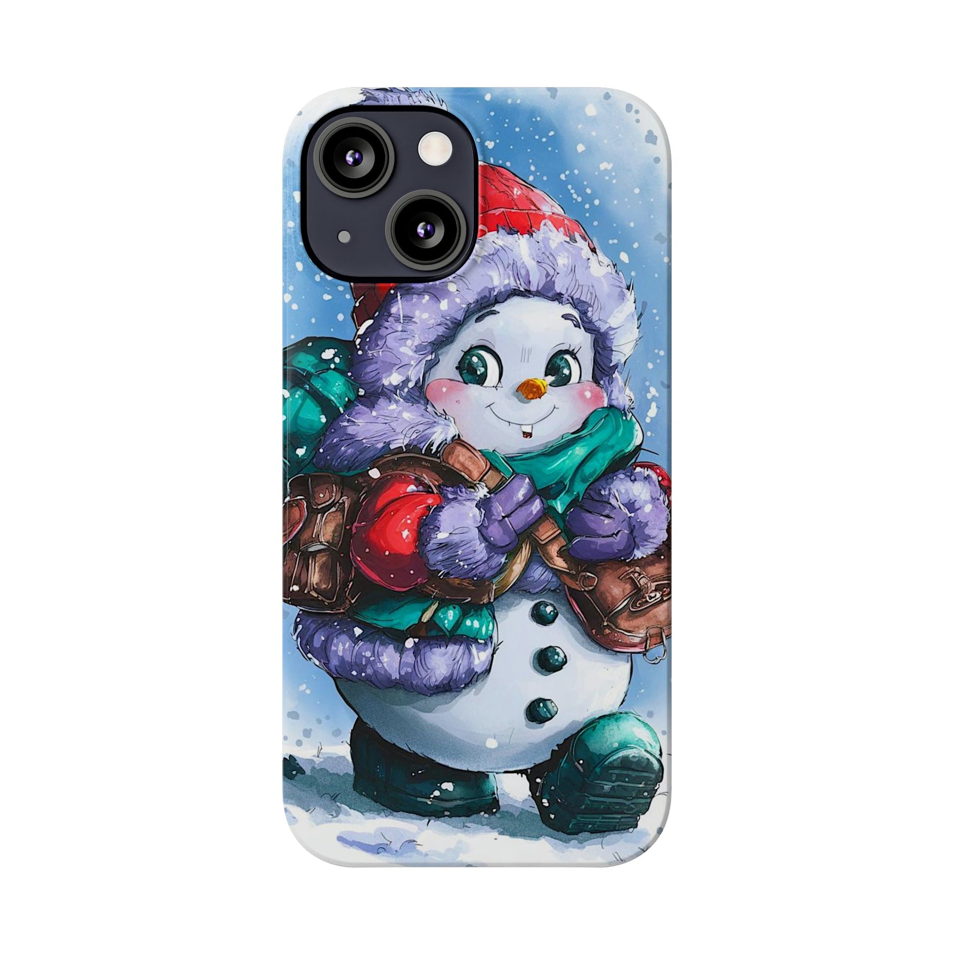 Cute Snowman Slim Phone Case - Colorwink