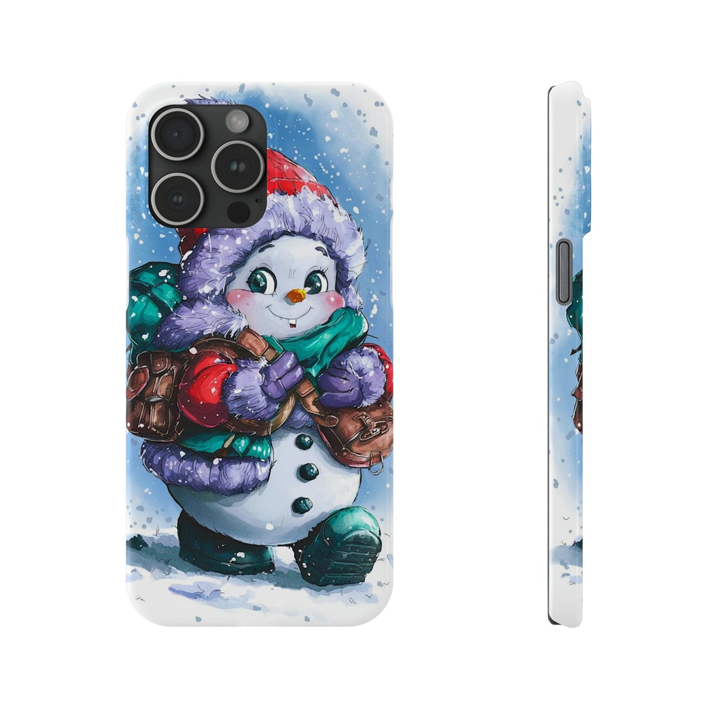 Cute Snowman Slim Phone Case - Colorwink