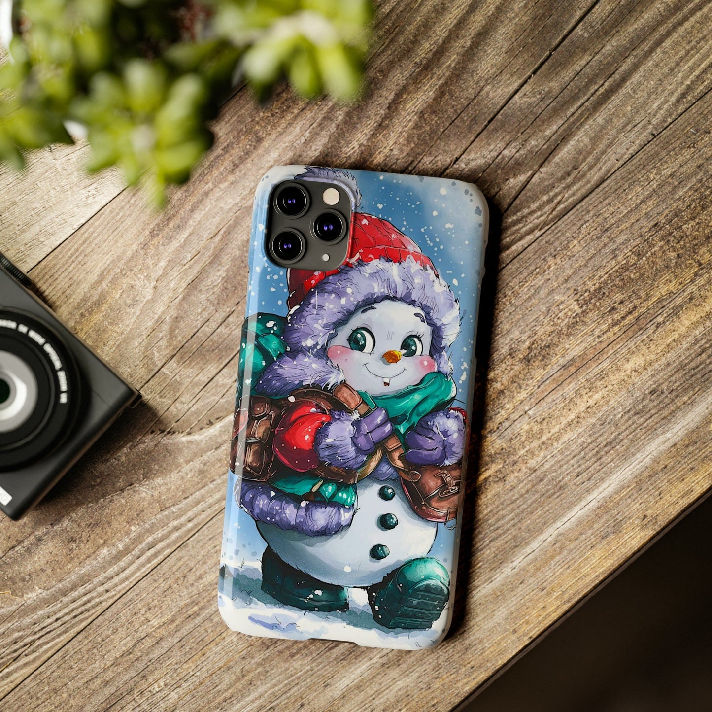 Cute Snowman Slim Phone Case - Colorwink