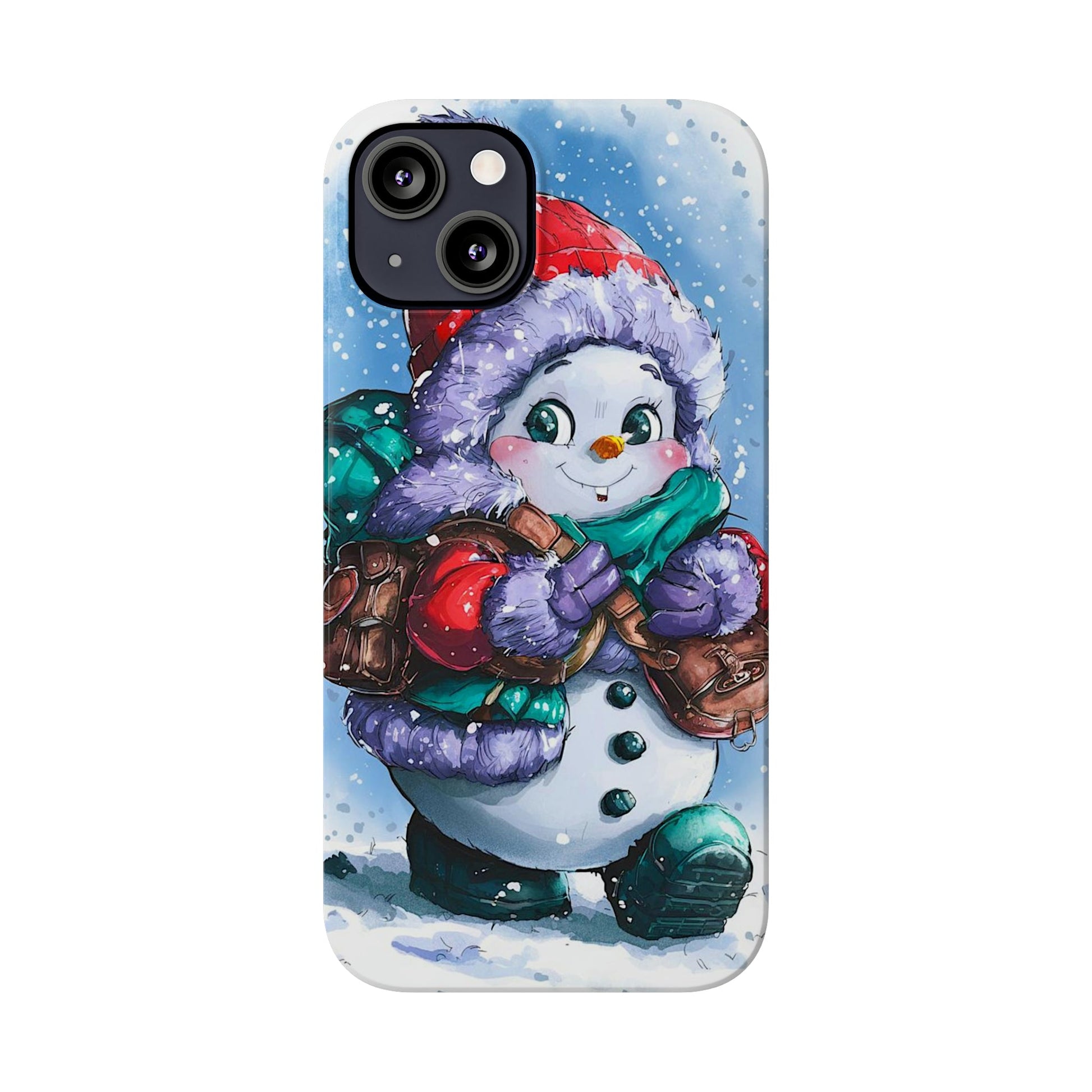 Cute Snowman Slim Phone Case - Colorwink