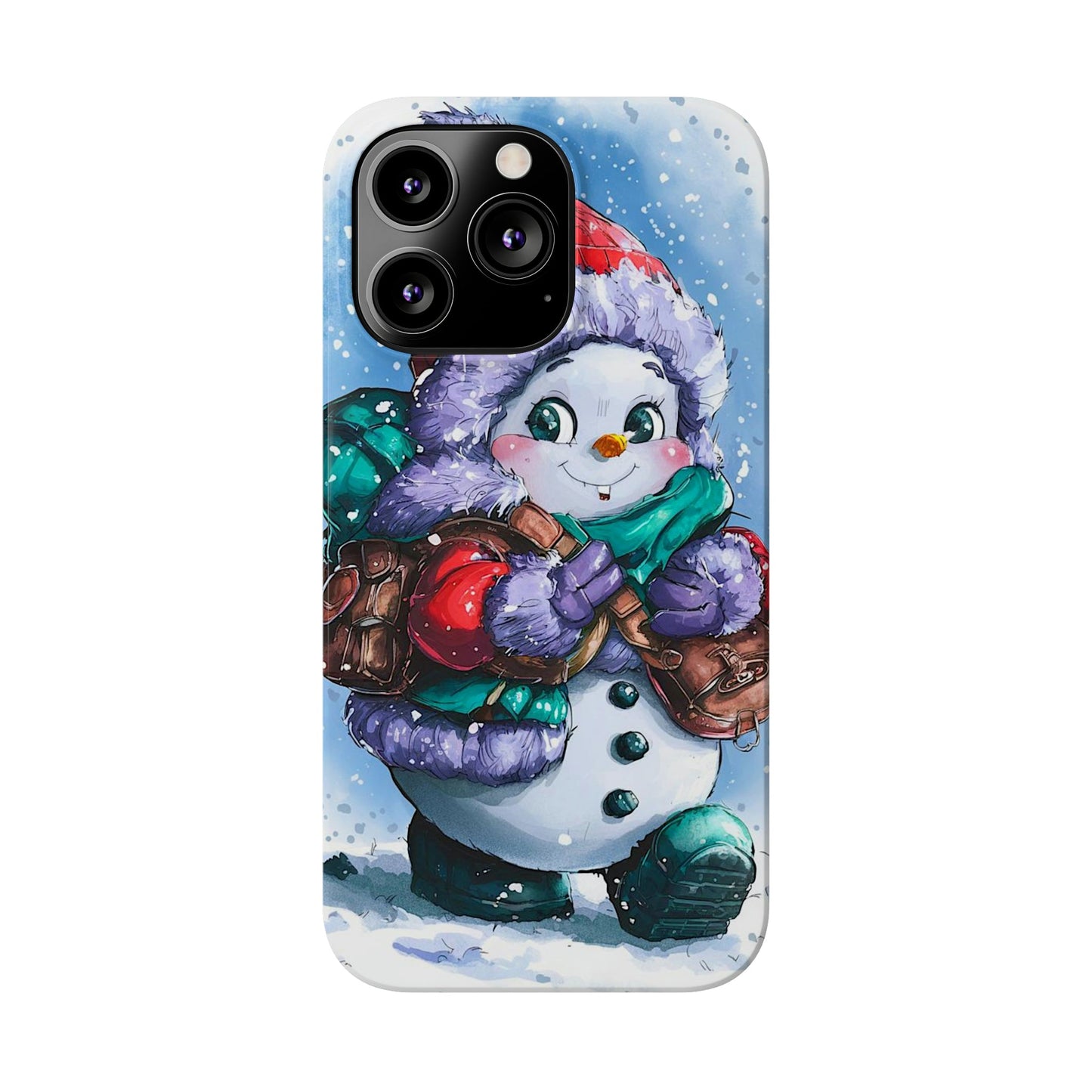 Cute Snowman Slim Phone Case - Colorwink