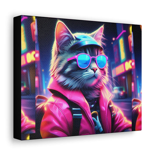 Cyber-Cat Art Canvas - Colorwink