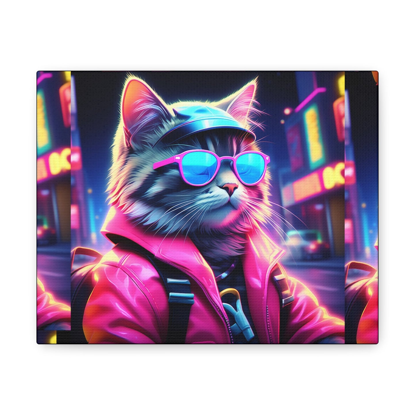 Cyber-Cat Art Canvas - Colorwink