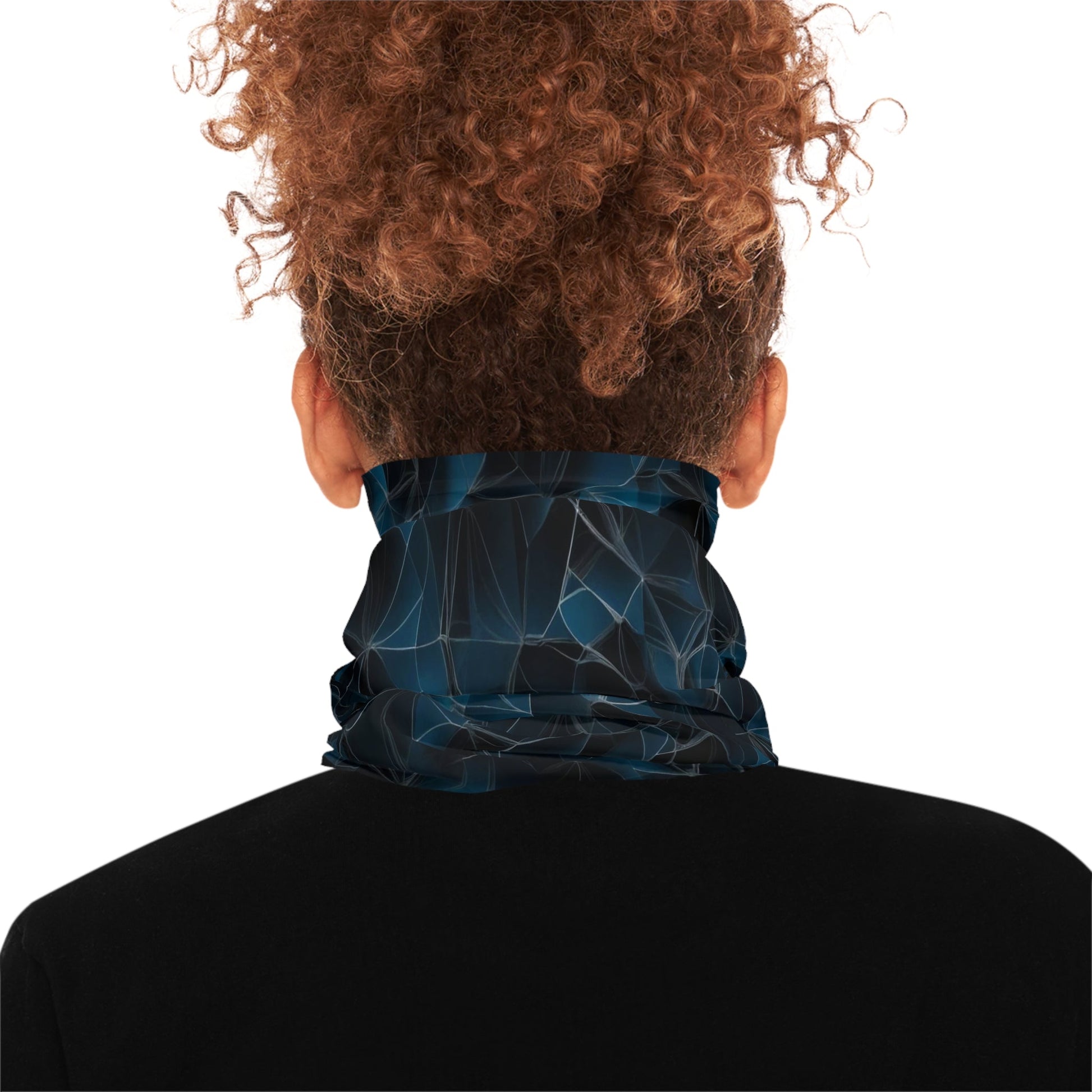 Dark Blue Geometric Pattern Neck Gaiter - Colorwink