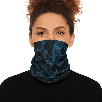 Dark Blue Geometric Pattern Neck Gaiter - Colorwink