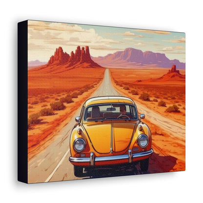 Desert Car Art View Canvas - Colorwink