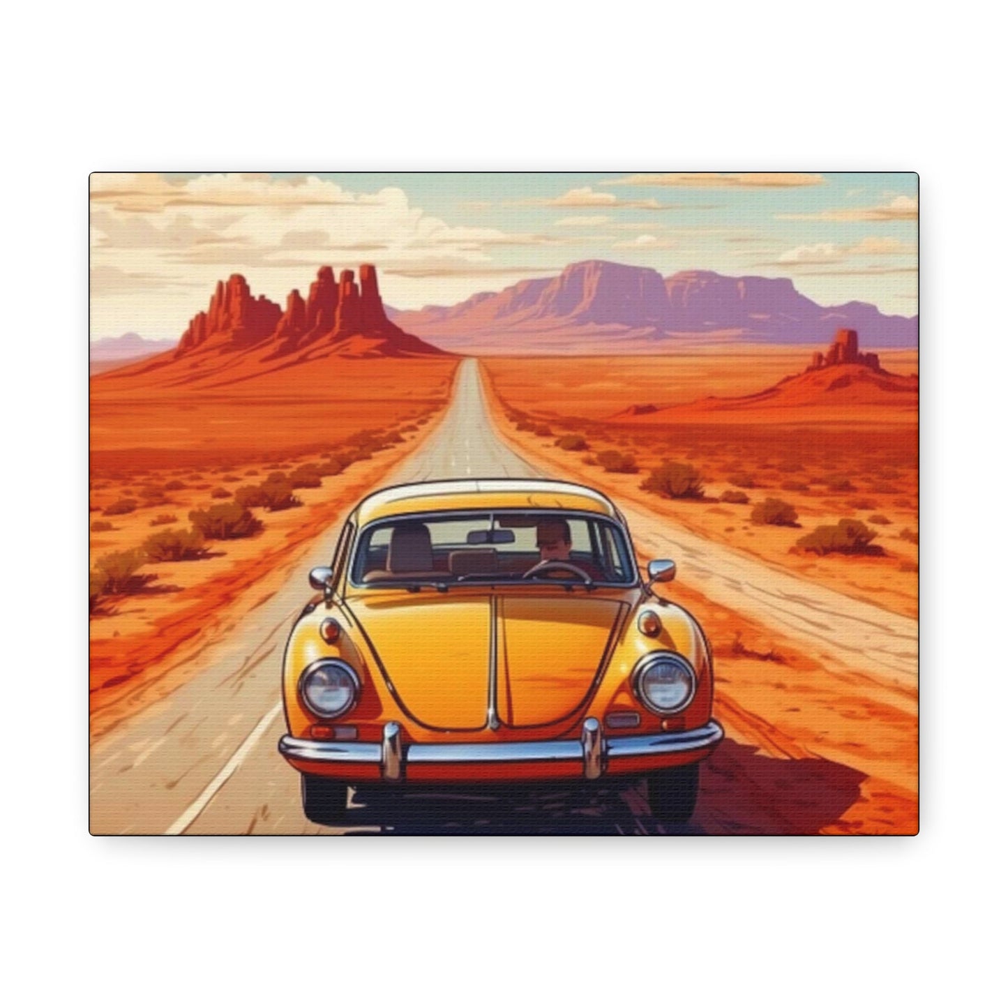 Desert Car Art View Canvas - Colorwink