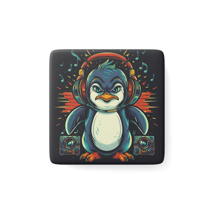 Dj Penguin Fridge Magnet - Colorwink