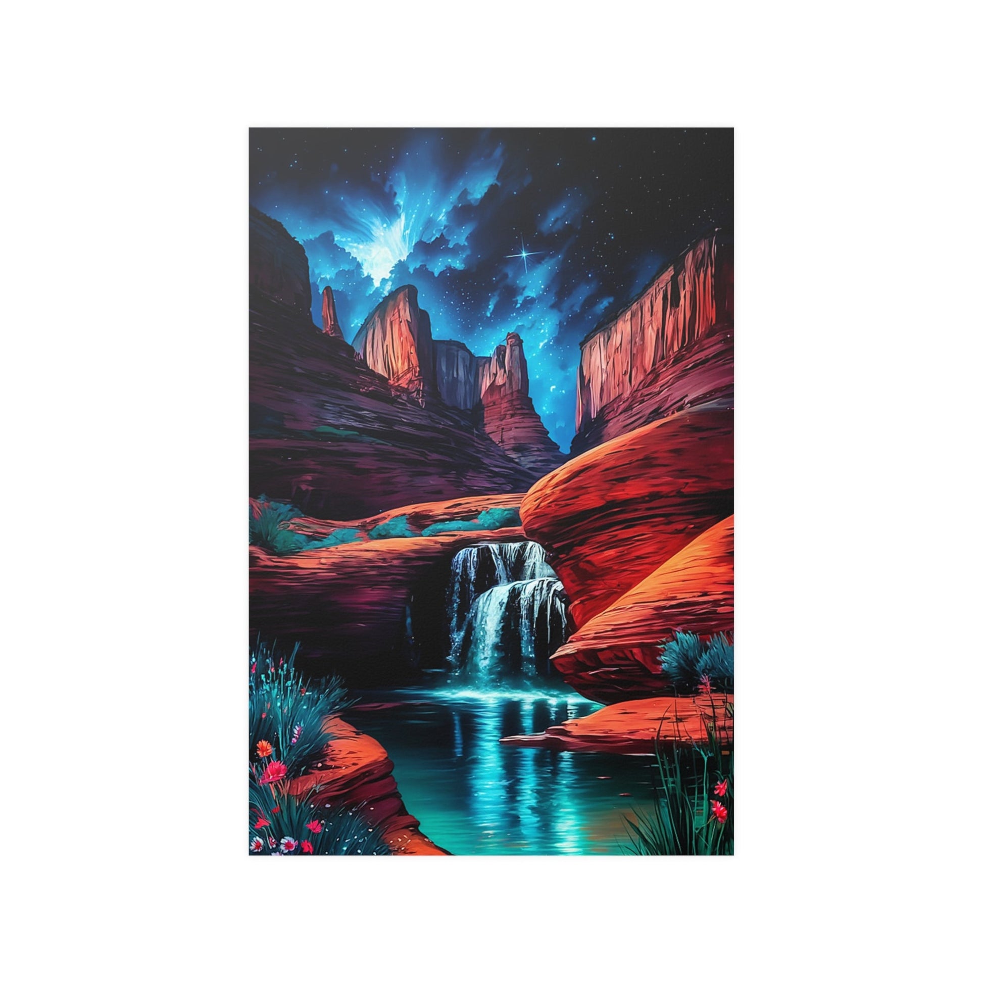 Downstream River Canyon Poster - Colorwink