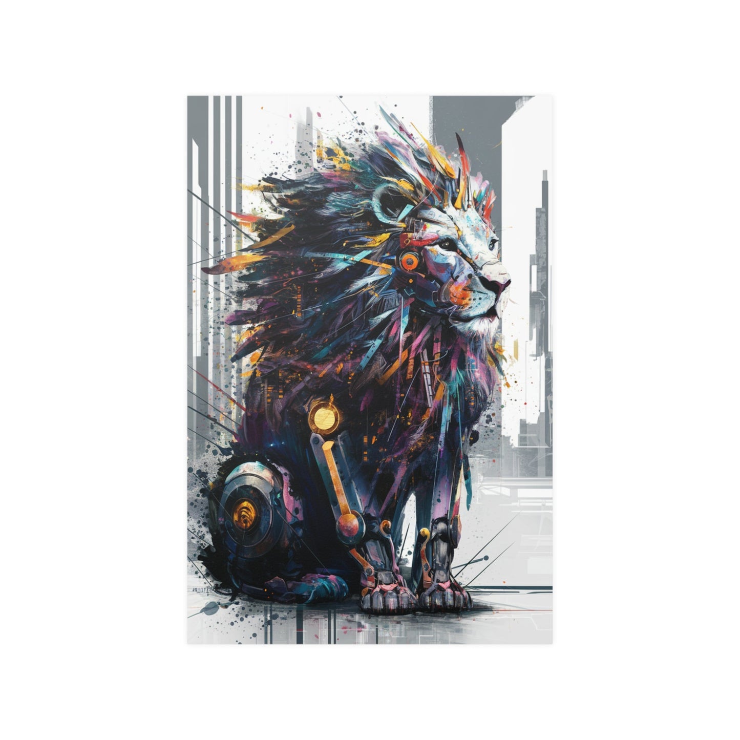 Droid Lion Hybrid Poster - Colorwink