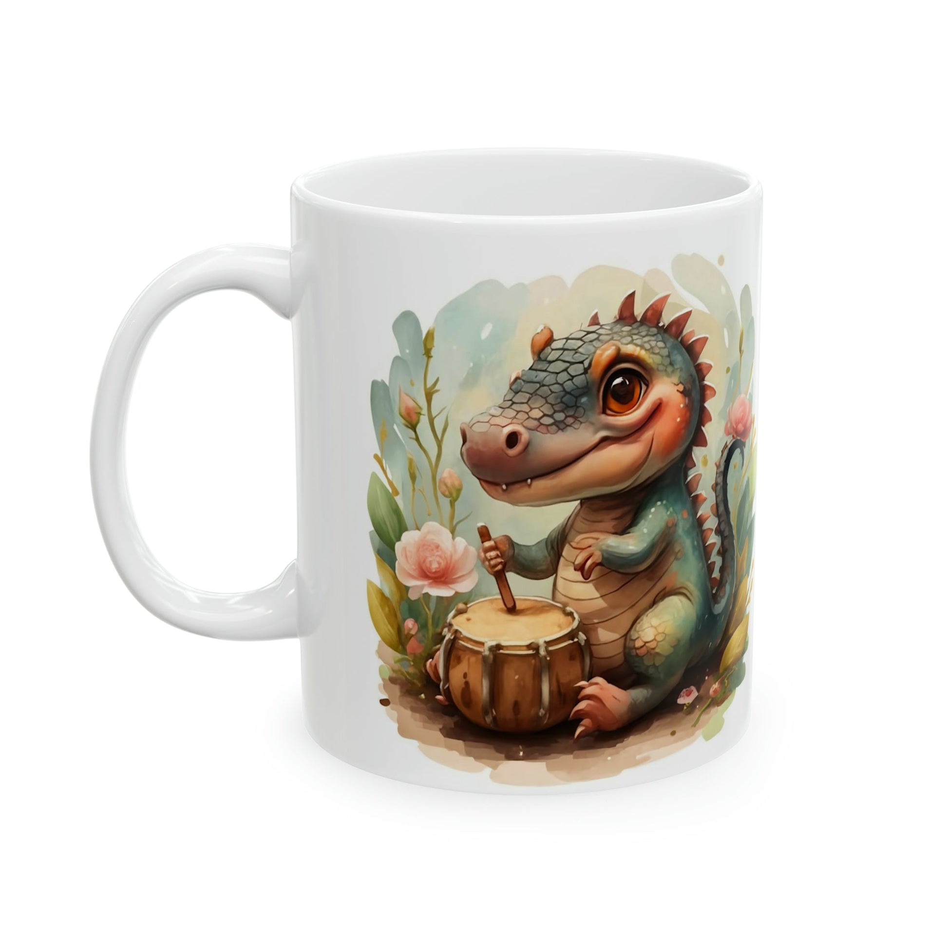 Drummer Baby Dino Ceramic Mug - Colorwink