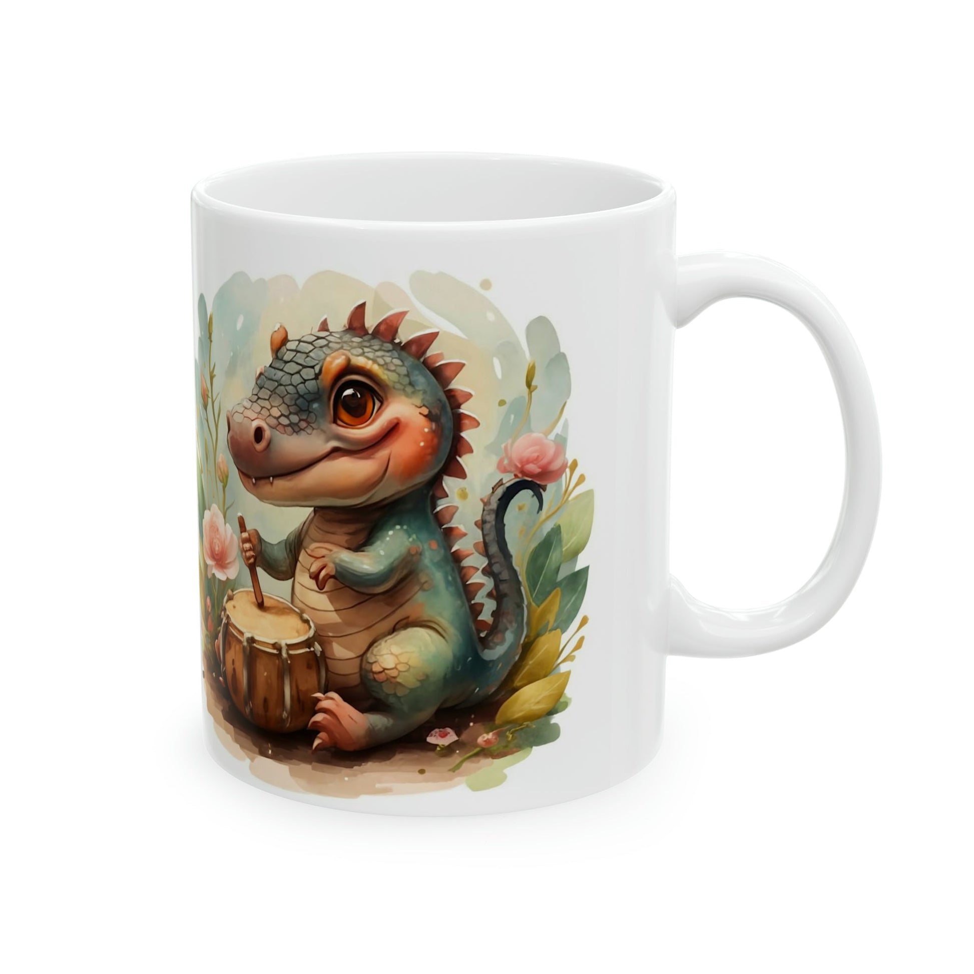 Drummer Baby Dino Ceramic Mug - Colorwink