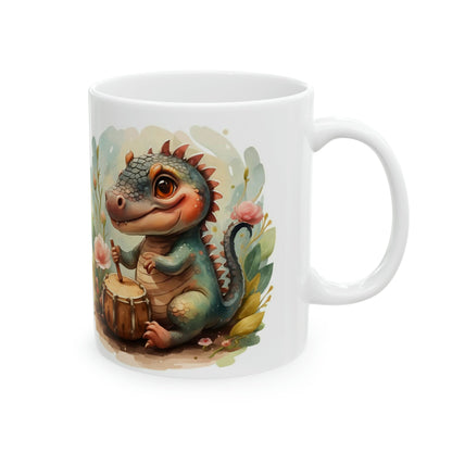 Drummer Baby Dino Ceramic Mug - Colorwink