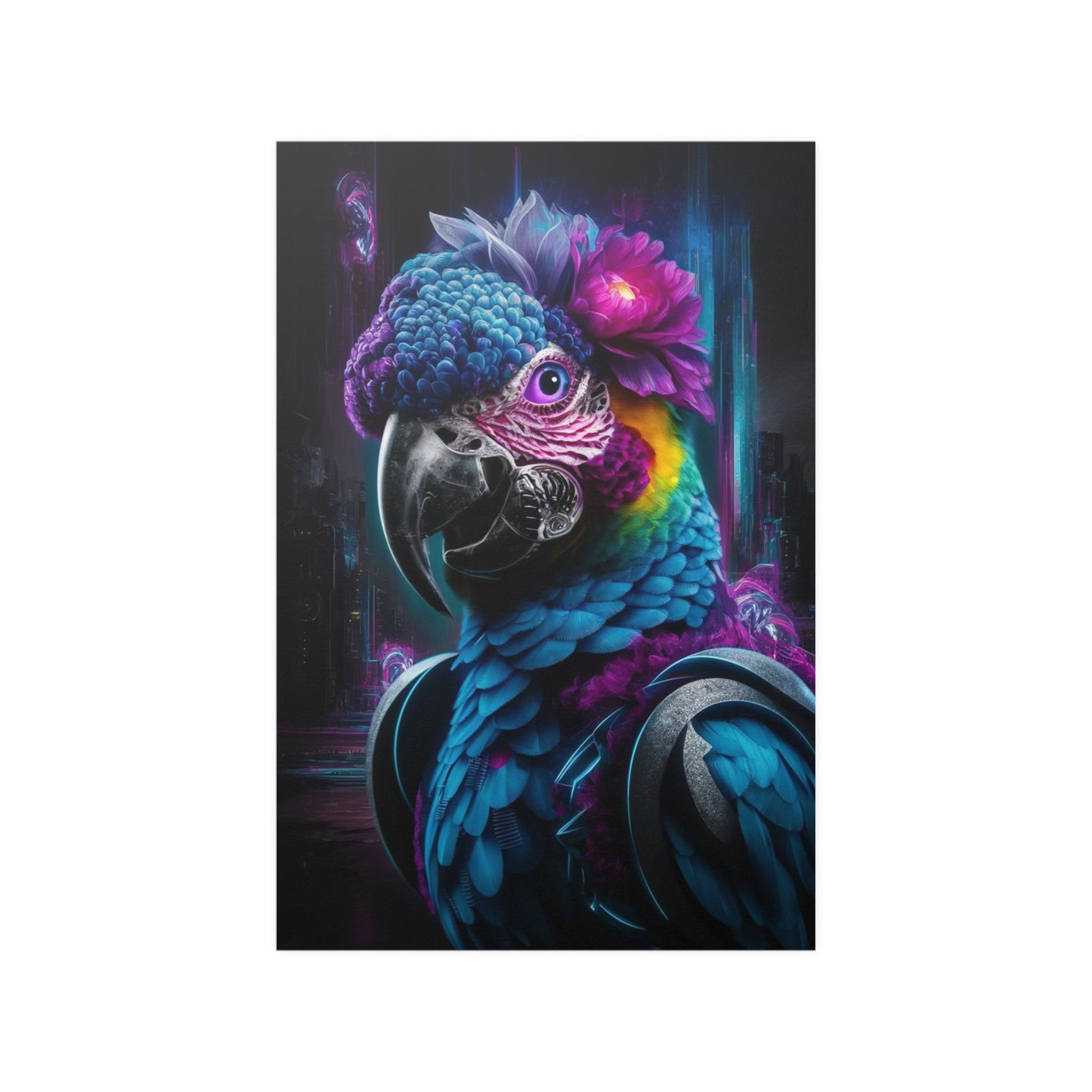 Evolved Cyber-Parrot Poster - Colorwink