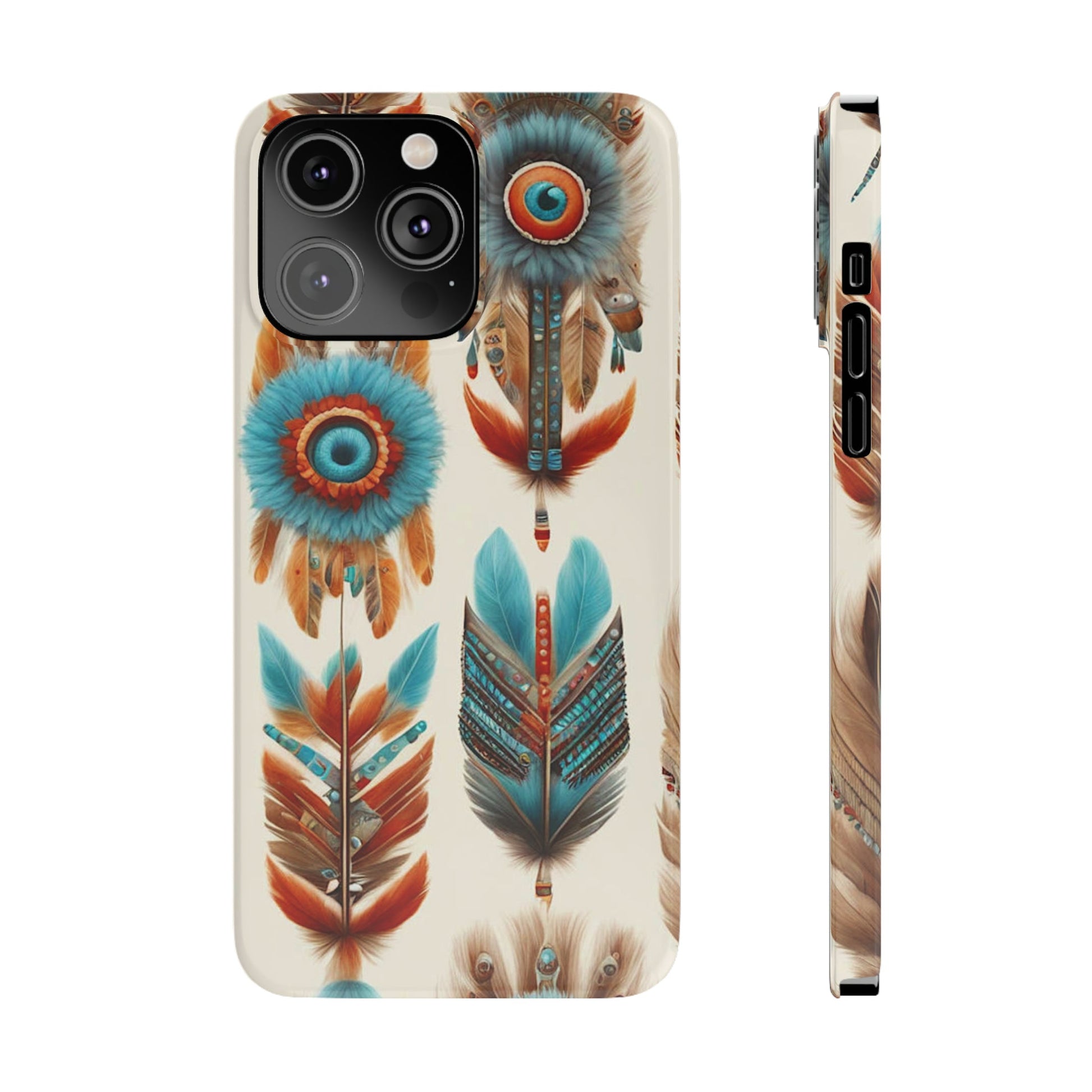 Feather Pattern Slim Phone Case - Colorwink