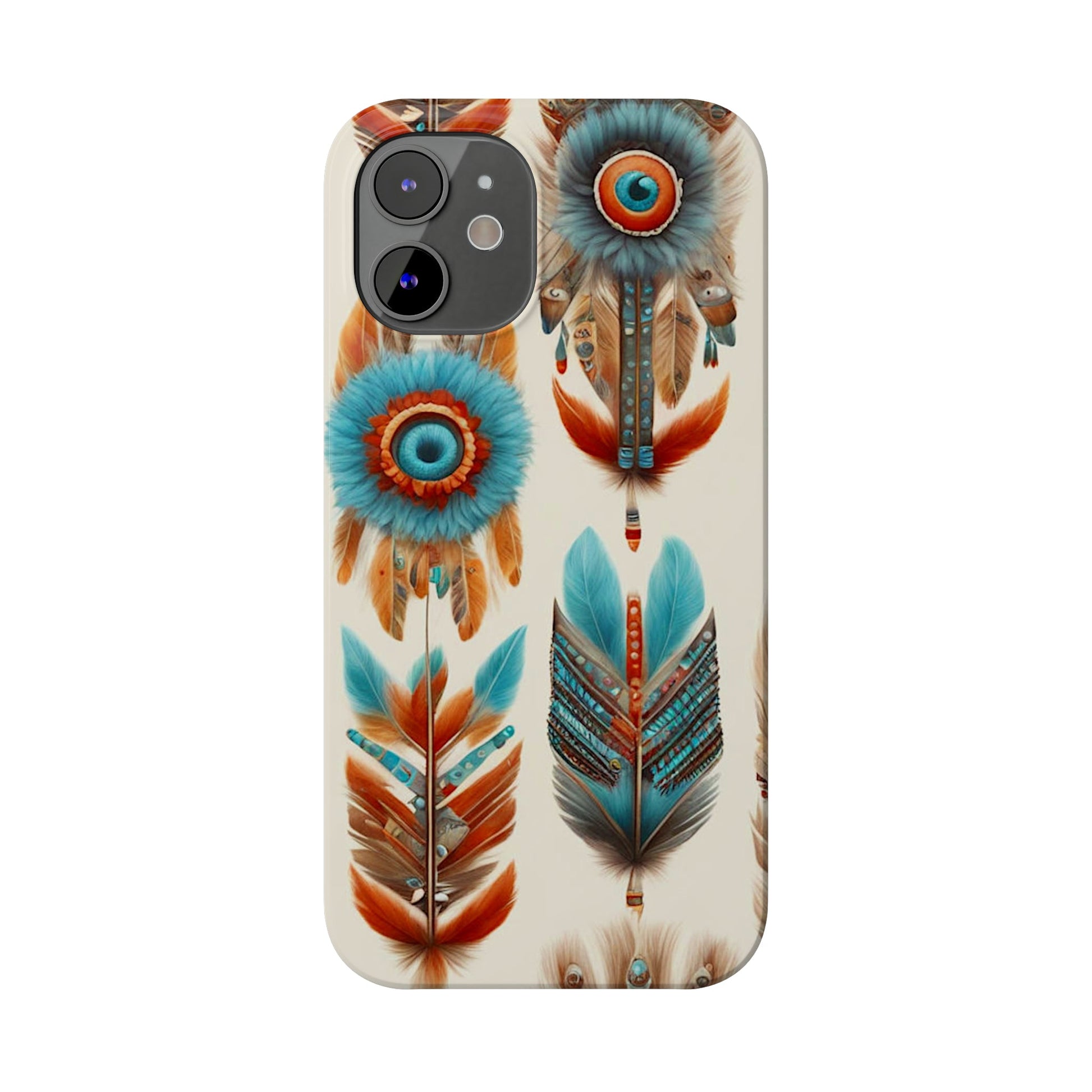 Feather Pattern Slim Phone Case - Colorwink