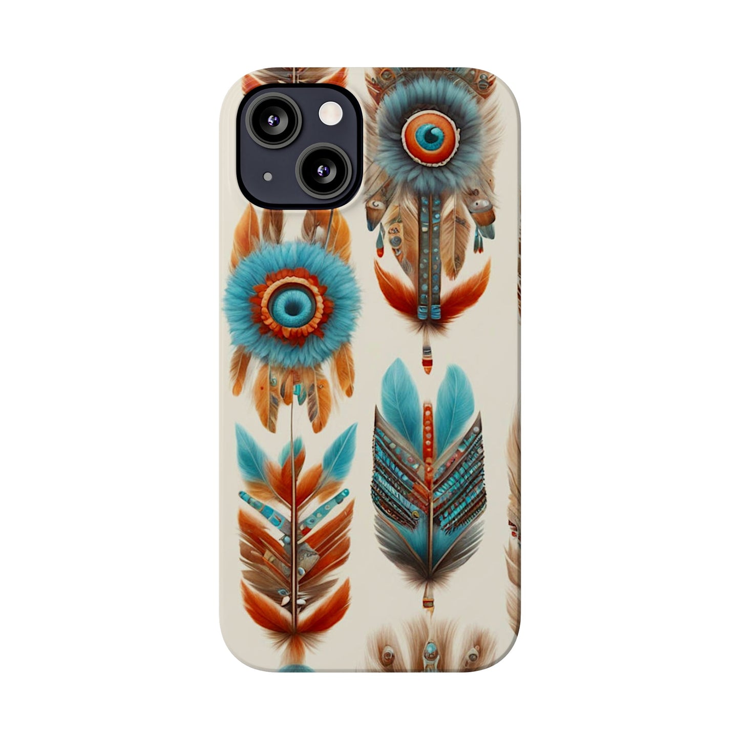 Feather Pattern Slim Phone Case - Colorwink