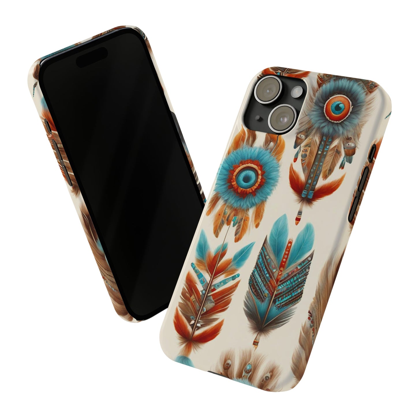 Feather Pattern Slim Phone Case - Colorwink