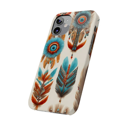 Feather Pattern Slim Phone Case - Colorwink