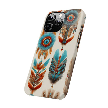 Feather Pattern Slim Phone Case - Colorwink