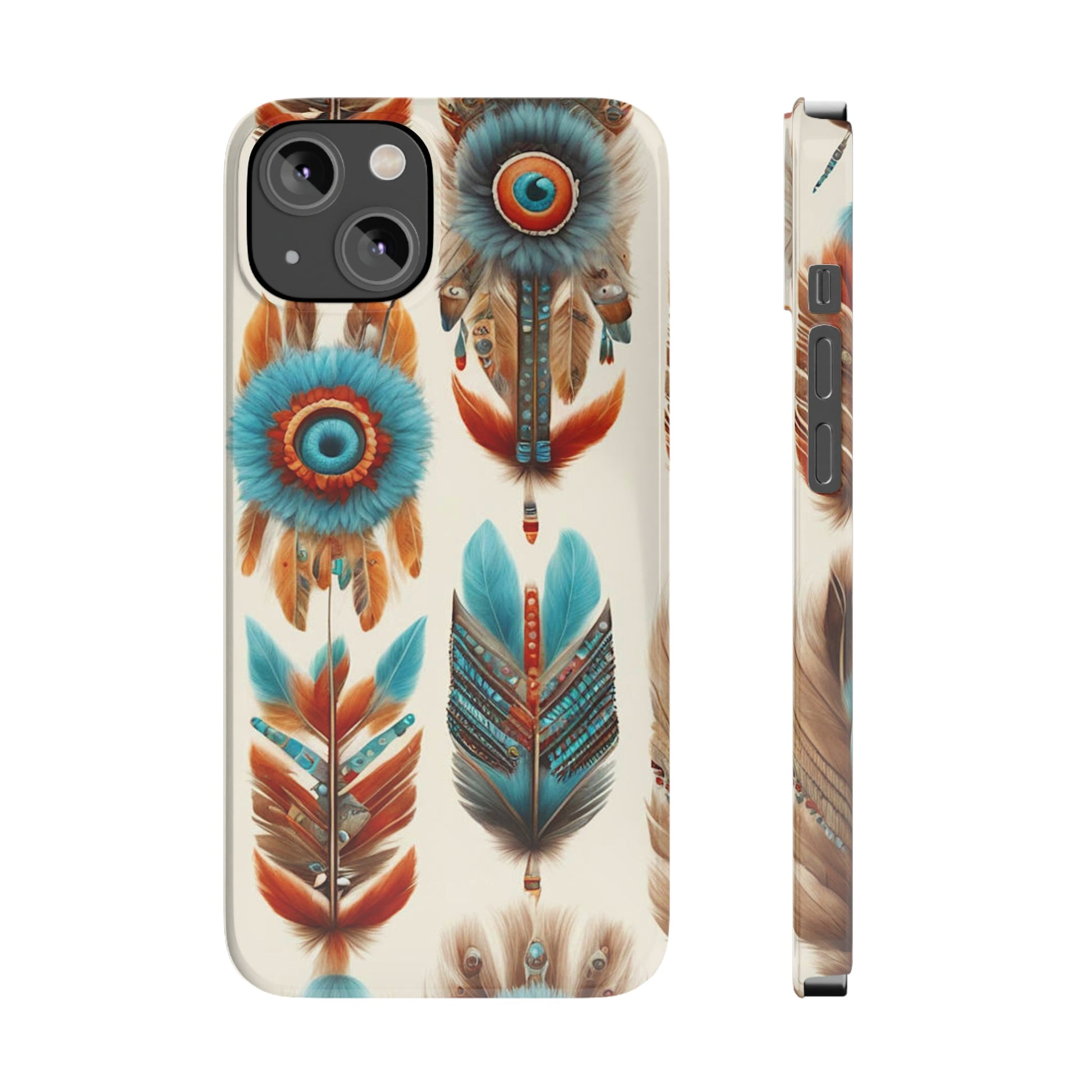 Feather Pattern Slim Phone Case - Colorwink