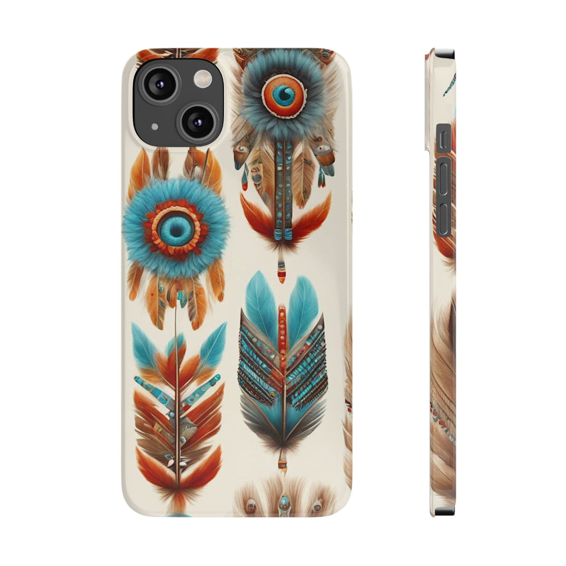 Feather Pattern Slim Phone Case - Colorwink