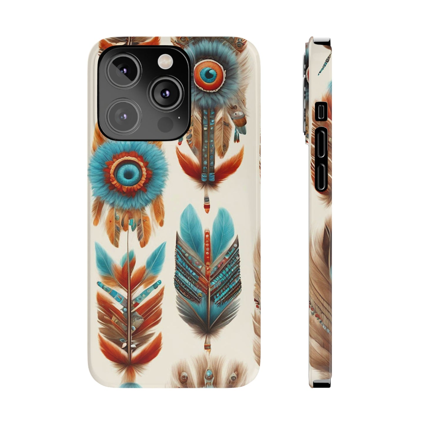 Feather Pattern Slim Phone Case - Colorwink