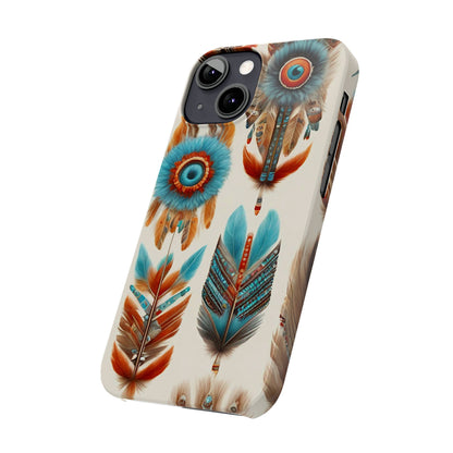 Feather Pattern Slim Phone Case - Colorwink