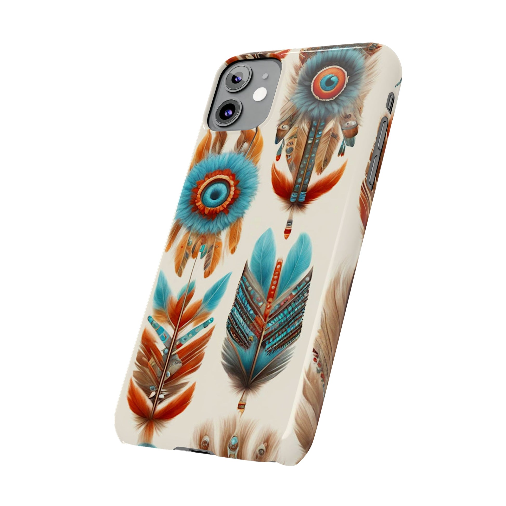 Feather Pattern Slim Phone Case - Colorwink