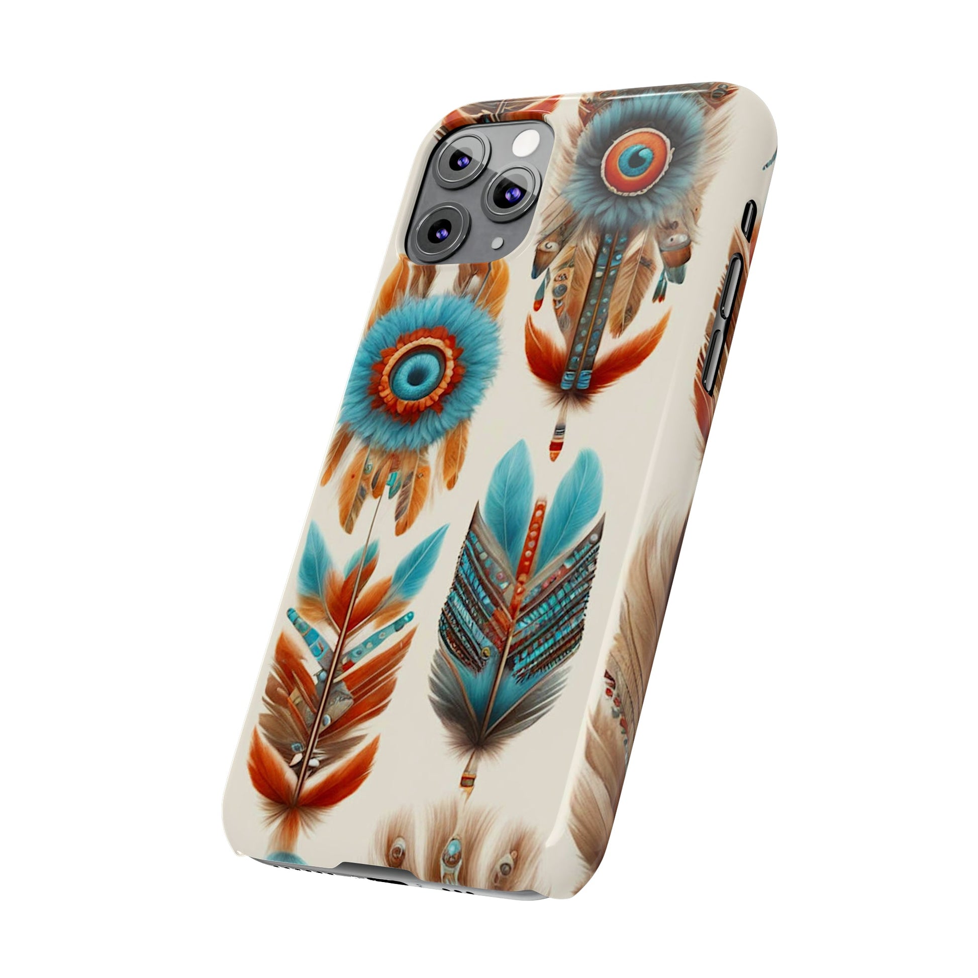 Feather Pattern Slim Phone Case - Colorwink