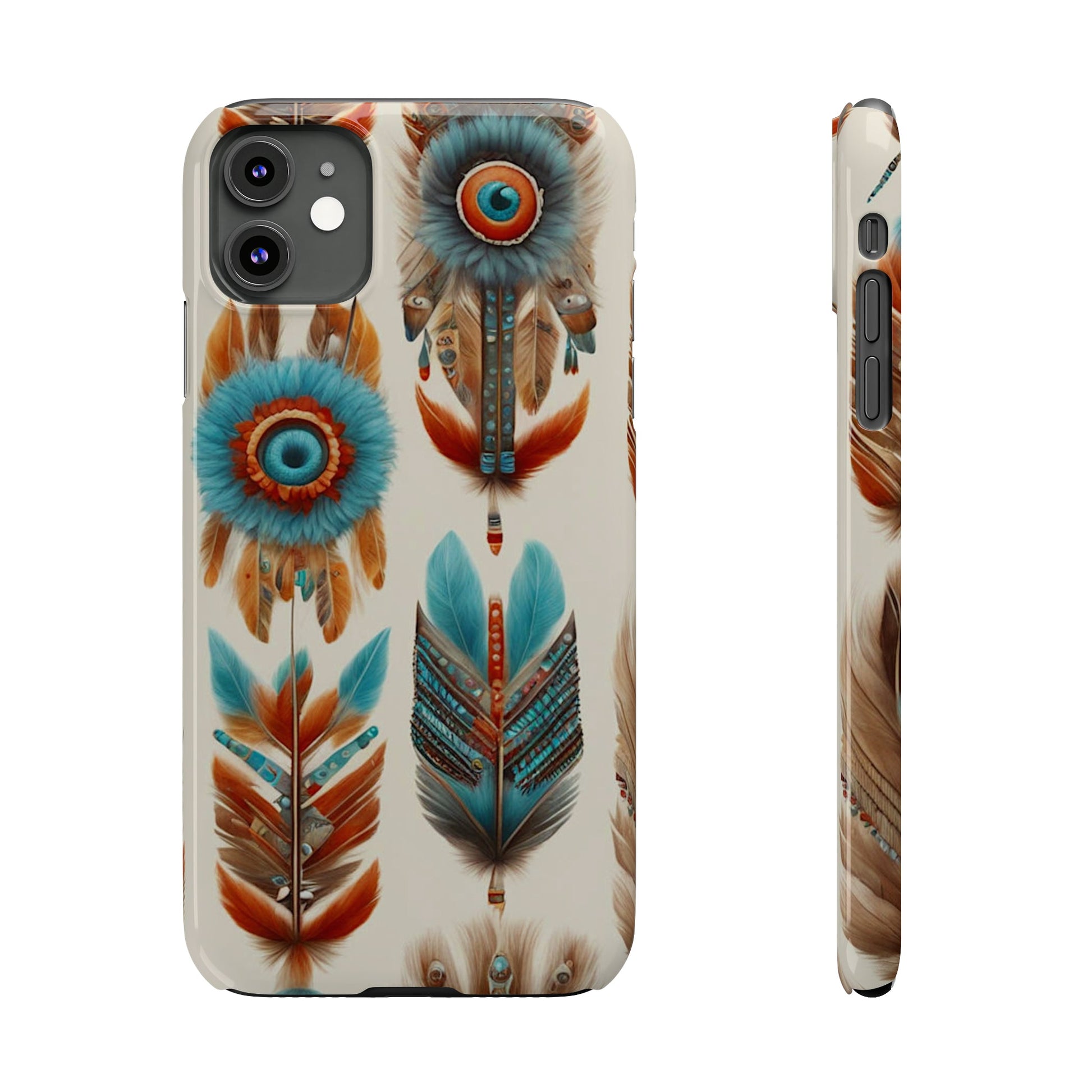 Feather Pattern Slim Phone Case - Colorwink