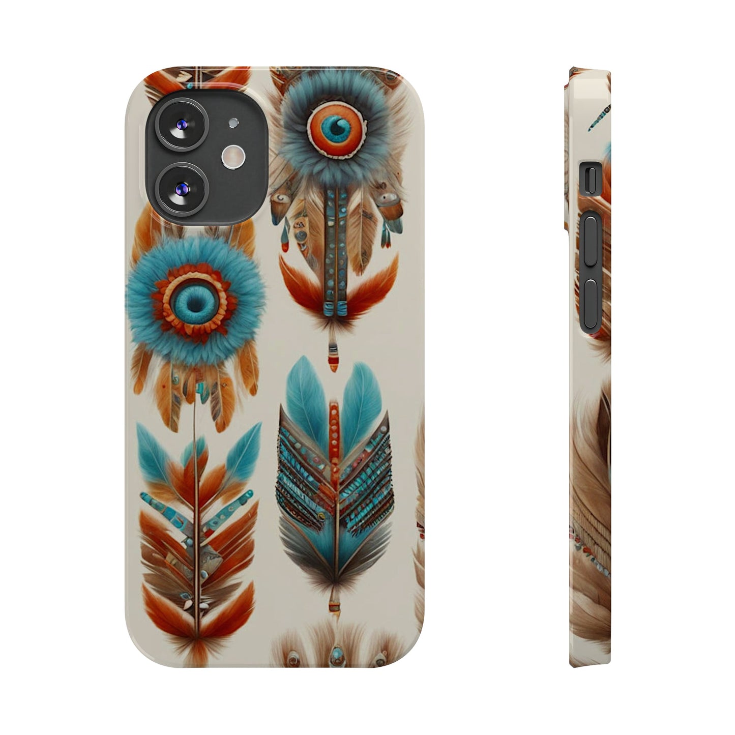 Feather Pattern Slim Phone Case - Colorwink