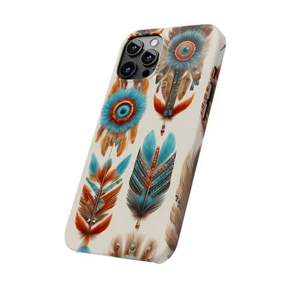 Feather Pattern Slim Phone Case - Colorwink