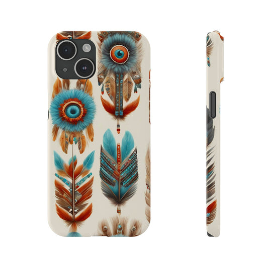 Feather Pattern Slim Phone Case - Colorwink