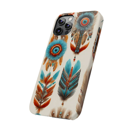 Feather Pattern Slim Phone Case - Colorwink