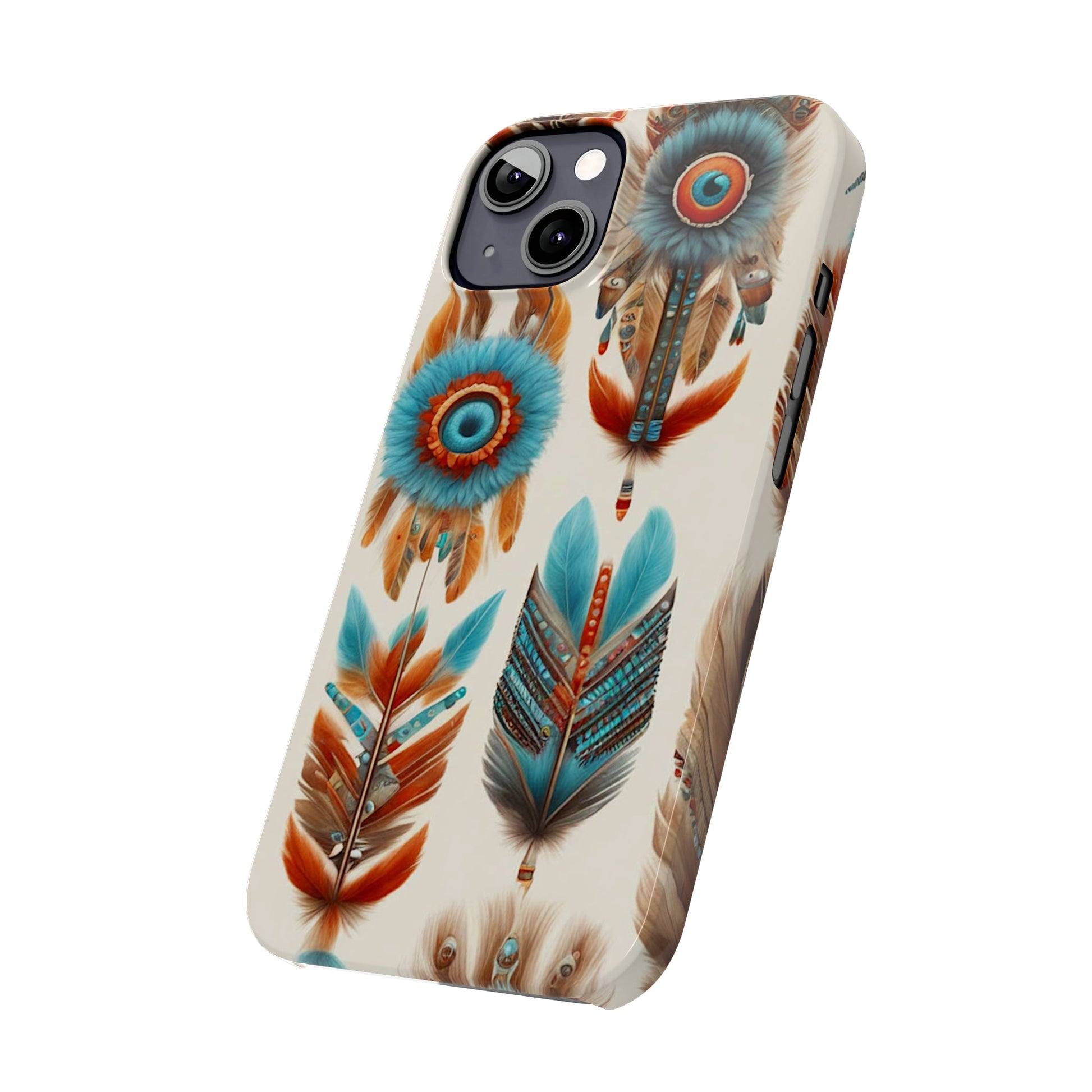 Feather Pattern Slim Phone Case - Colorwink