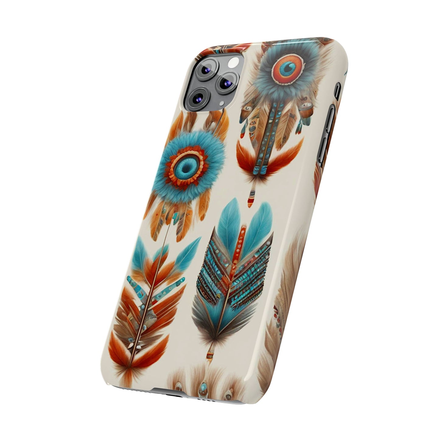 Feather Pattern Slim Phone Case - Colorwink