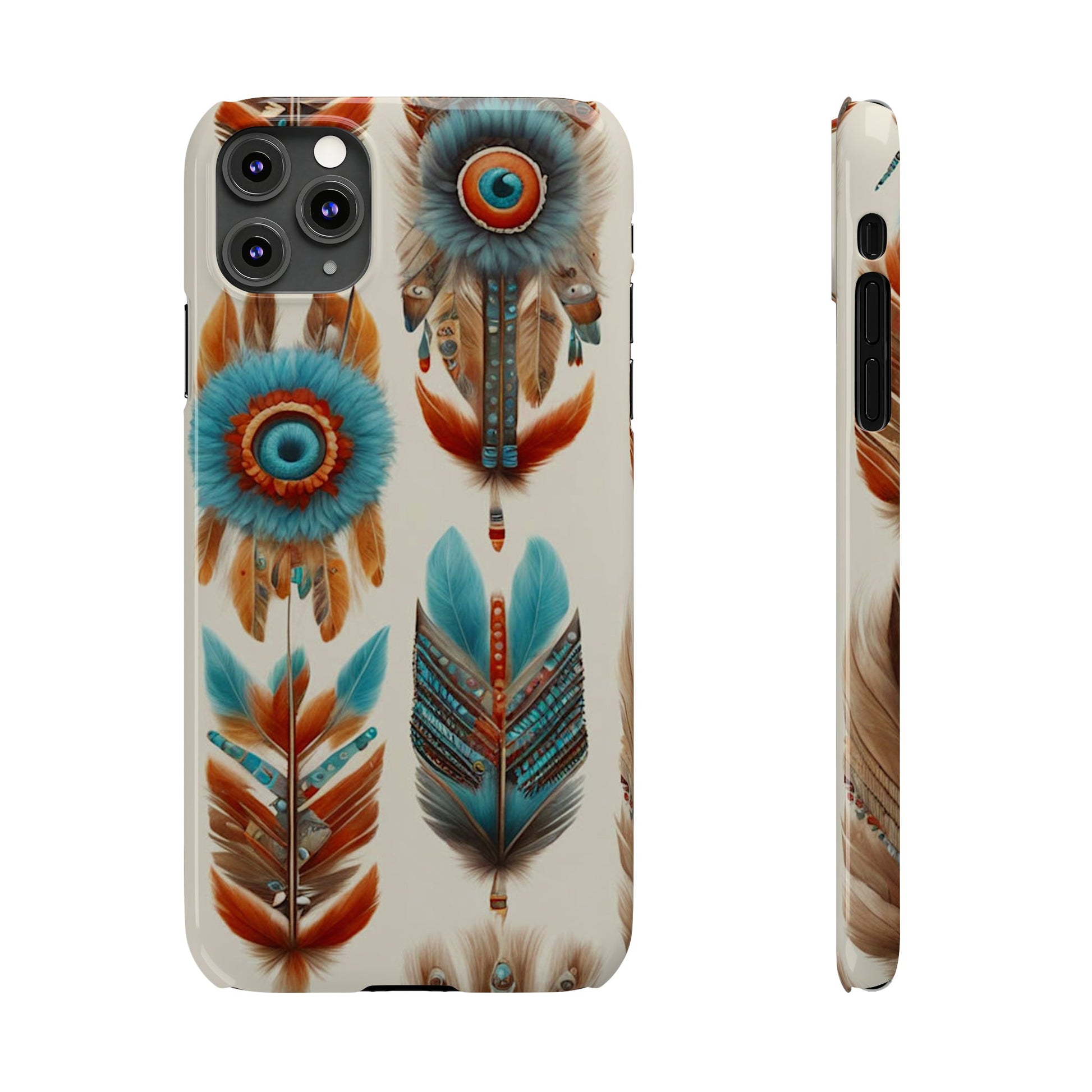 Feather Pattern Slim Phone Case - Colorwink