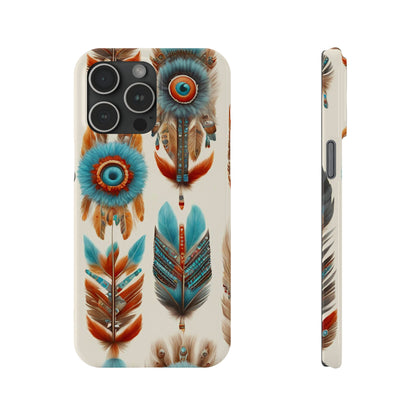 Feather Pattern Slim Phone Case - Colorwink