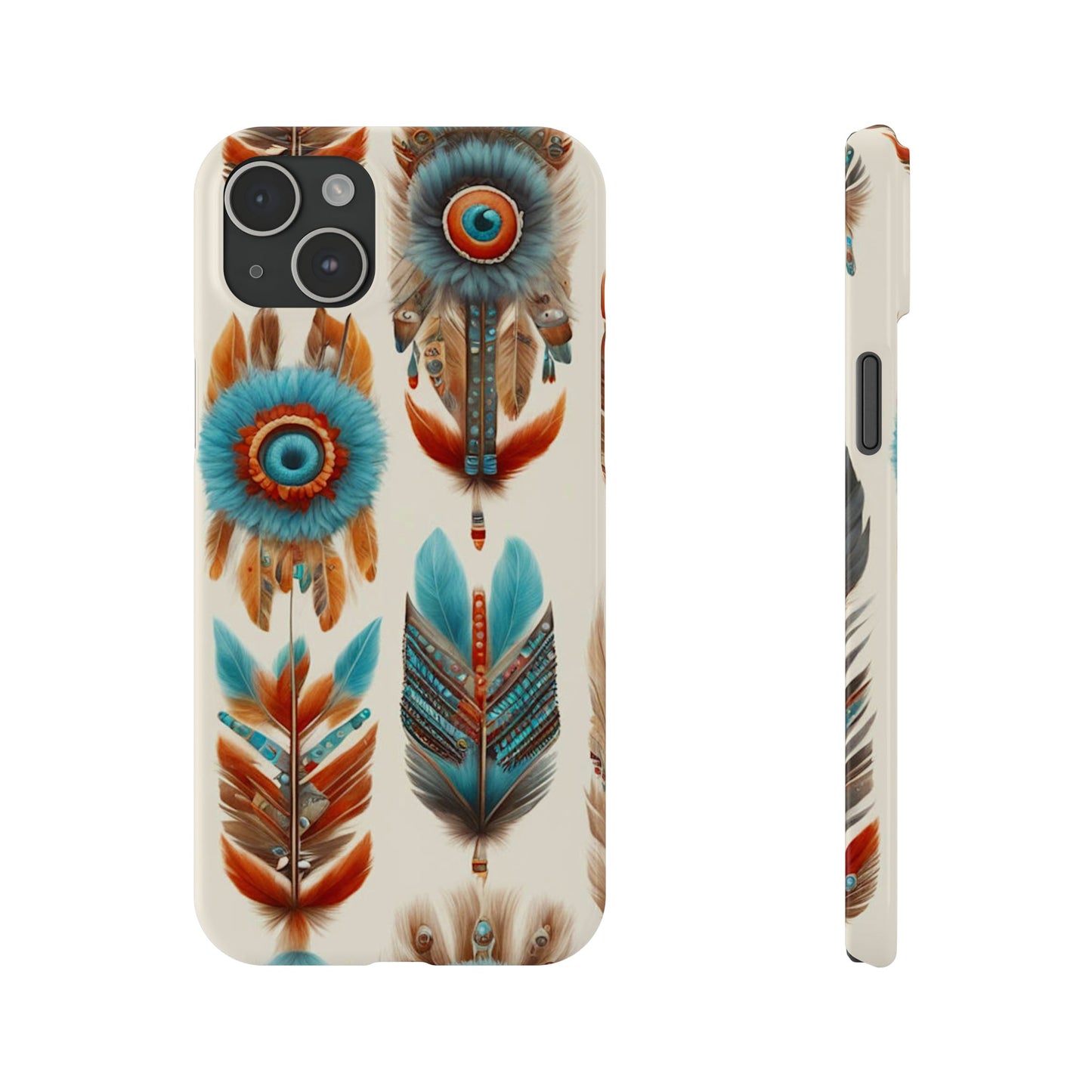 Feather Pattern Slim Phone Case - Colorwink