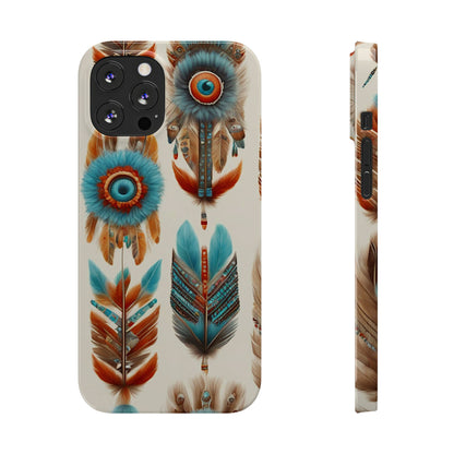 Feather Pattern Slim Phone Case - Colorwink