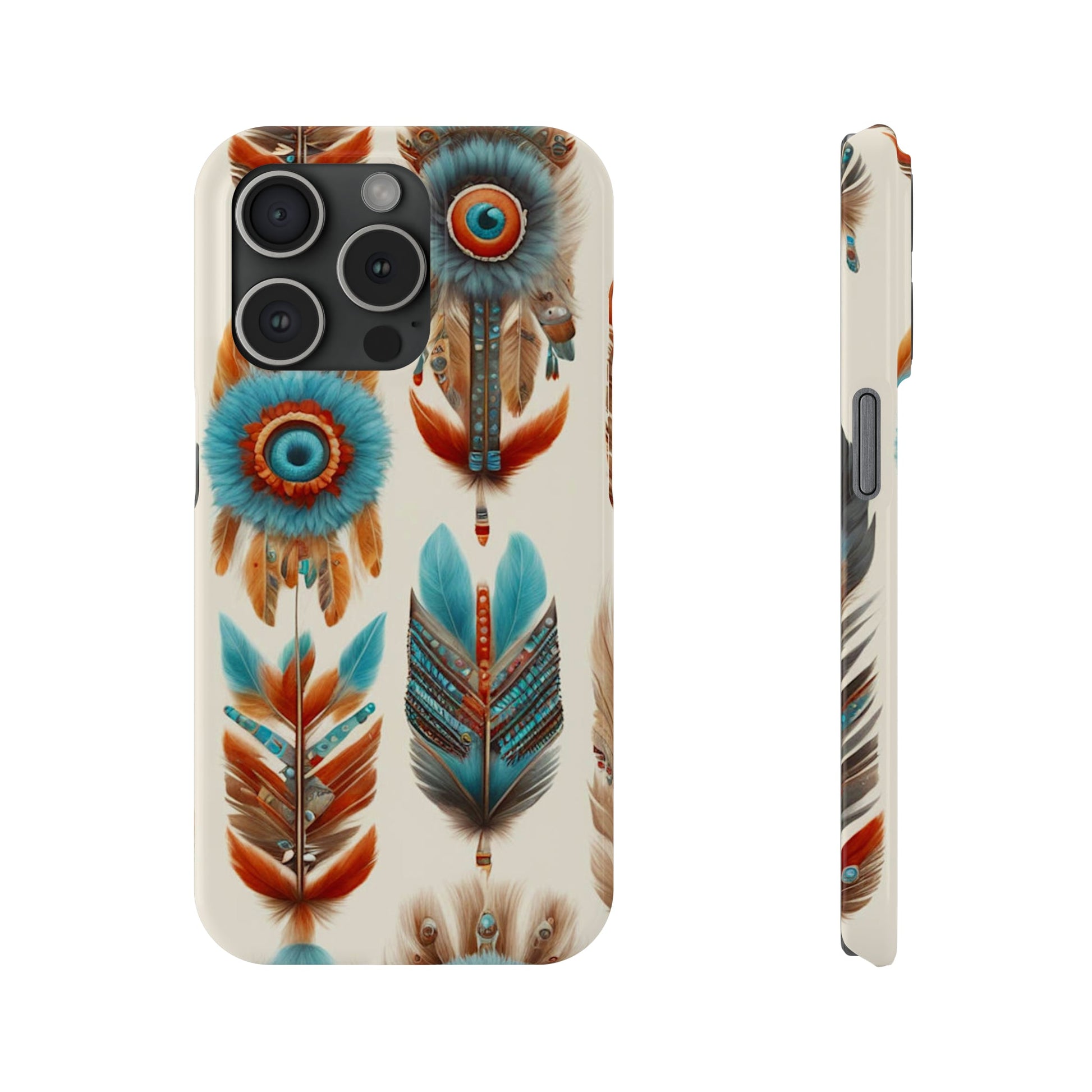 Feather Pattern Slim Phone Case - Colorwink