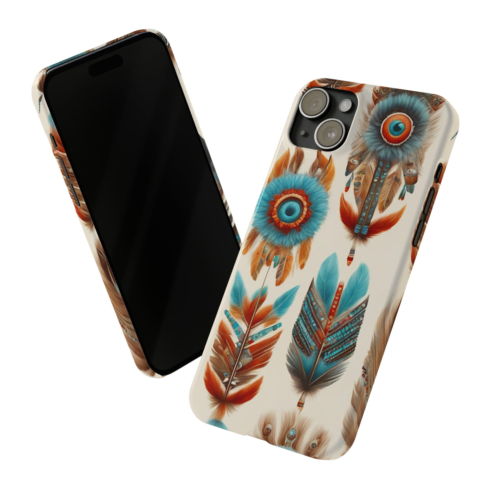 Feather Pattern Slim Phone Case - Colorwink