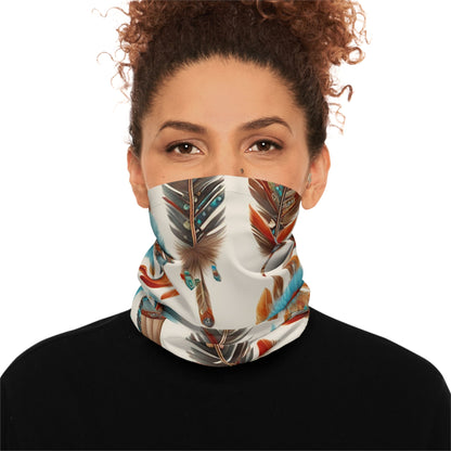 Feathers Pattern Neck Gaiter - Colorwink