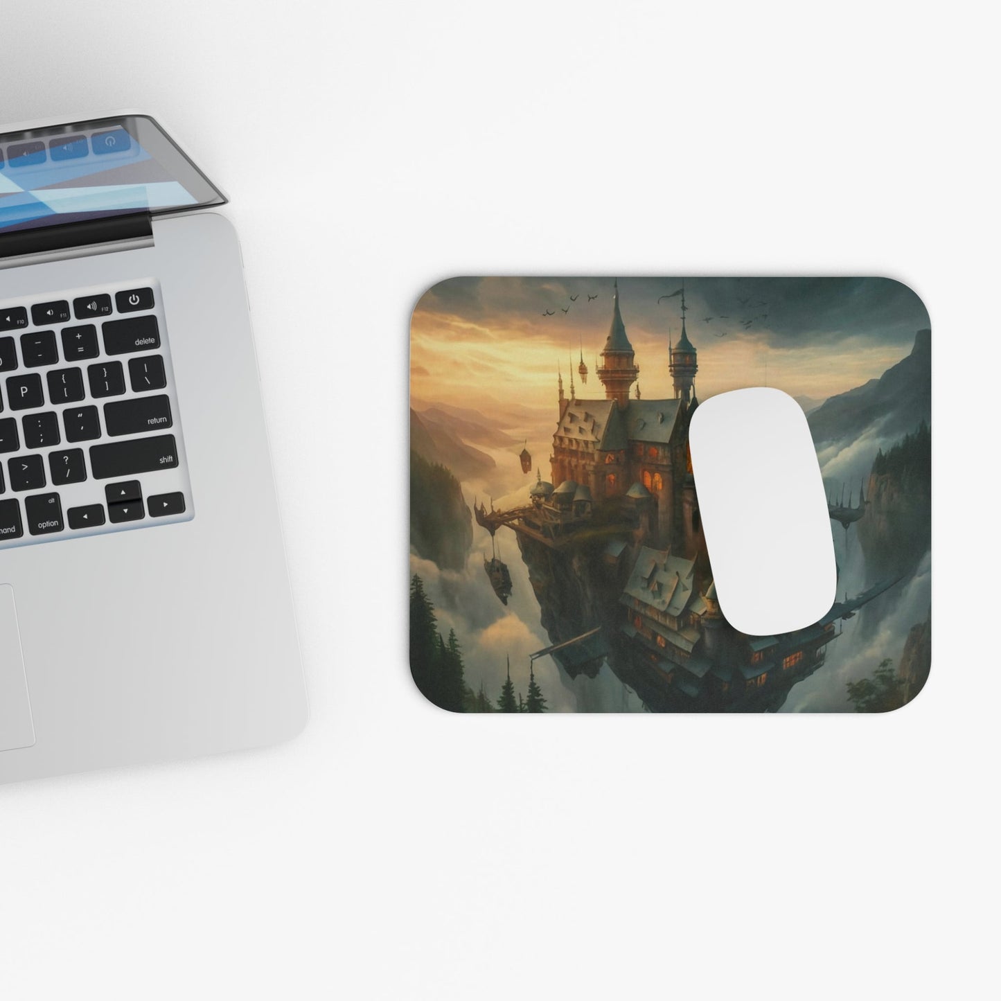 Flying Castle Art Mouse Pad - Colorwink