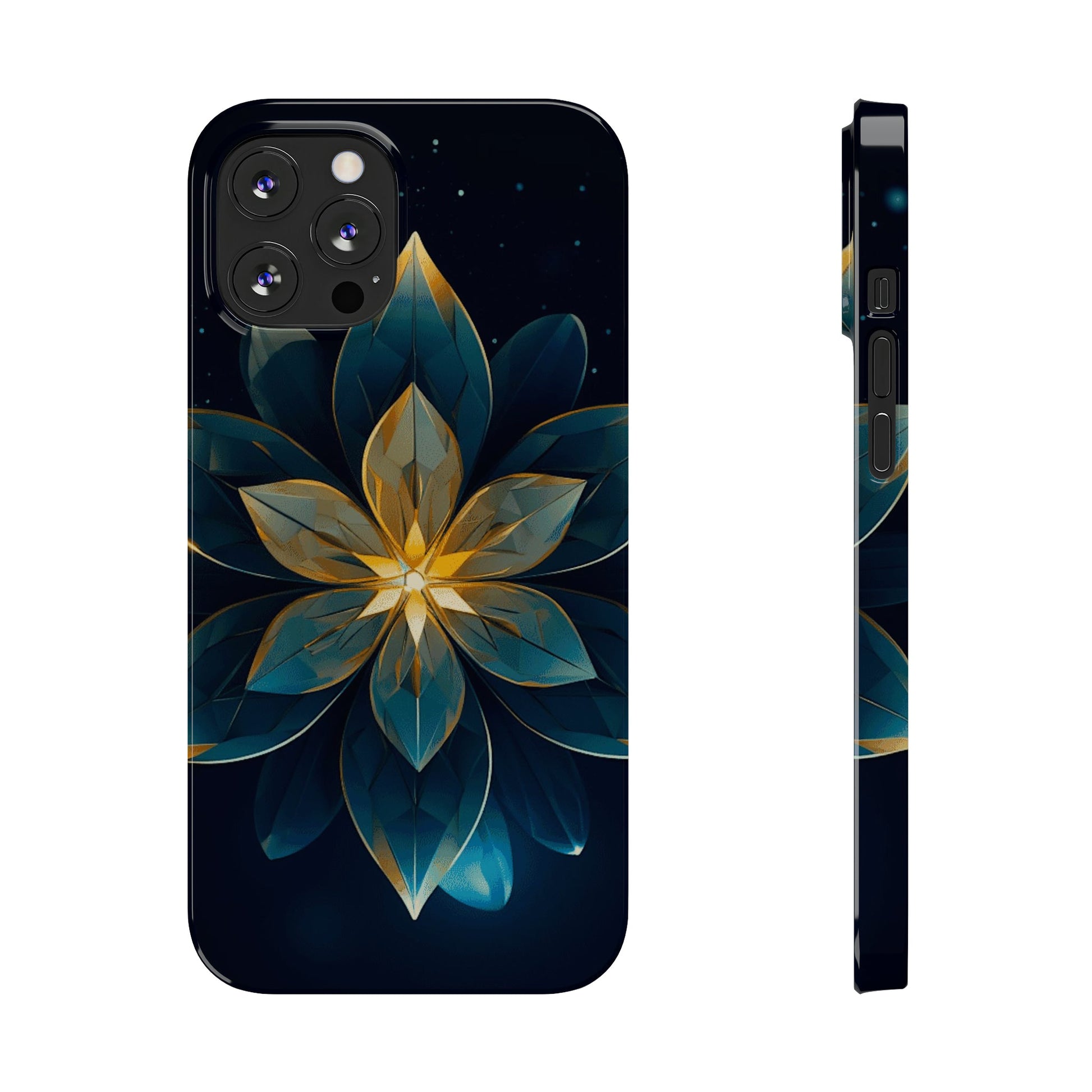 Geometric Flower Design Slim Phone Case - Colorwink