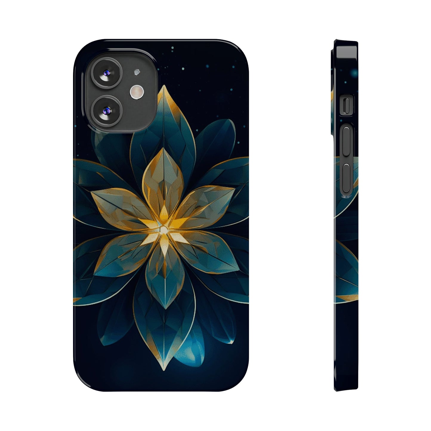 Geometric Flower Design Slim Phone Case - Colorwink