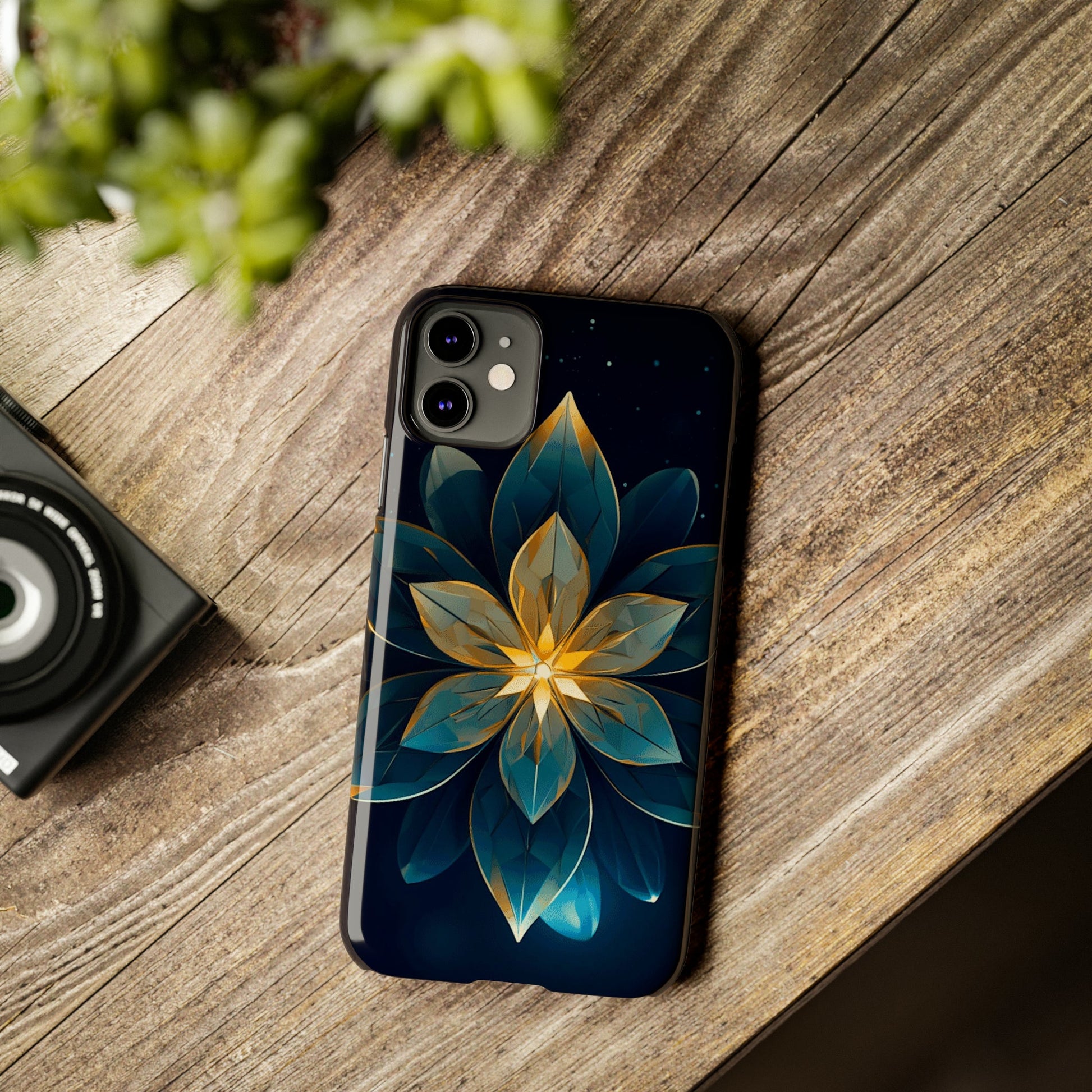 Geometric Flower Design Slim Phone Case - Colorwink