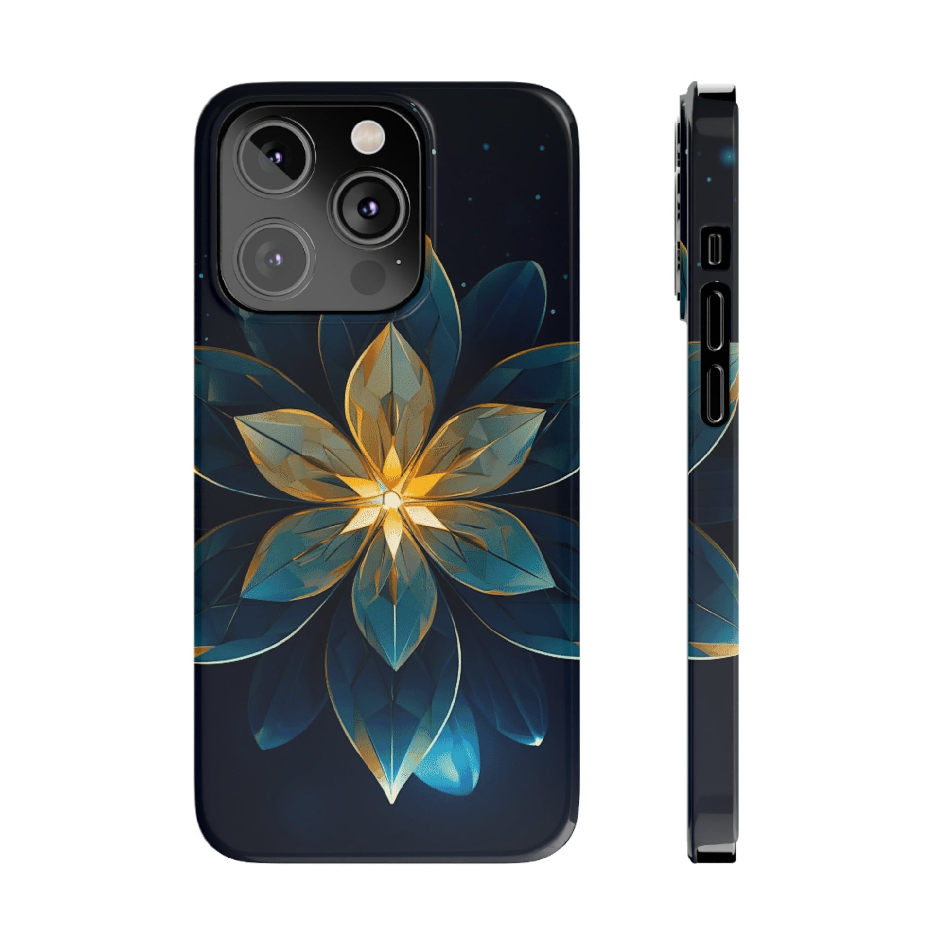 Geometric Flower Design Slim Phone Case - Colorwink